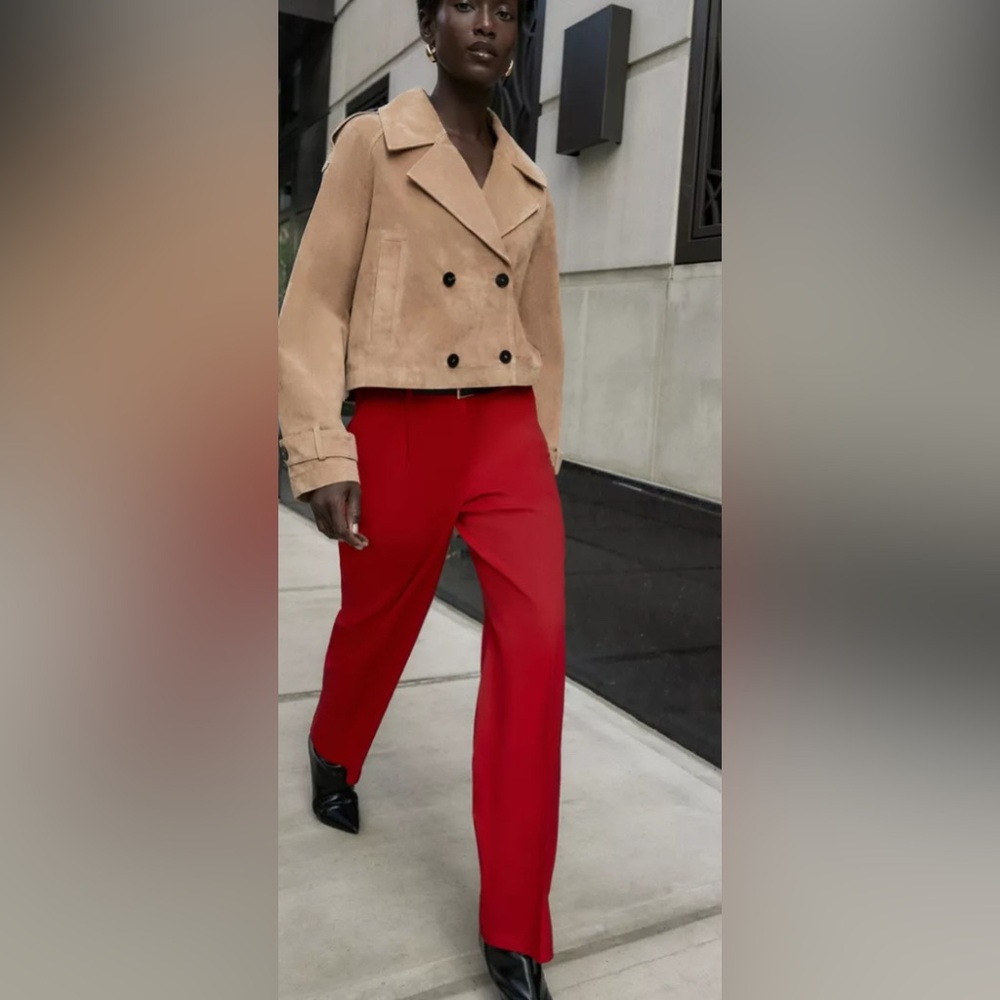Zara Straight Leg Belted Pants | NWT - Picture 2 of 10